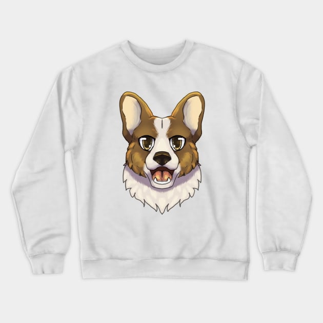 Dark Red / Brown Corgi Crewneck Sweatshirt by Bamsdrawz